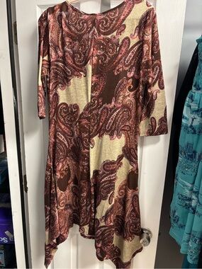 Mlle Gabrielle Brown and Cream Paisley Midi Dress